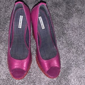 open toed wedges